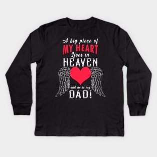 A big piece of My heart live in heaven Kids Long Sleeve T-Shirt